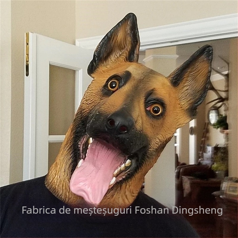 Mască latex lup-câine pentru animale de companie, rekwizită DIY amuzantă pentru Halloween, Paște, Carnaval, Ziua Păcălelilor