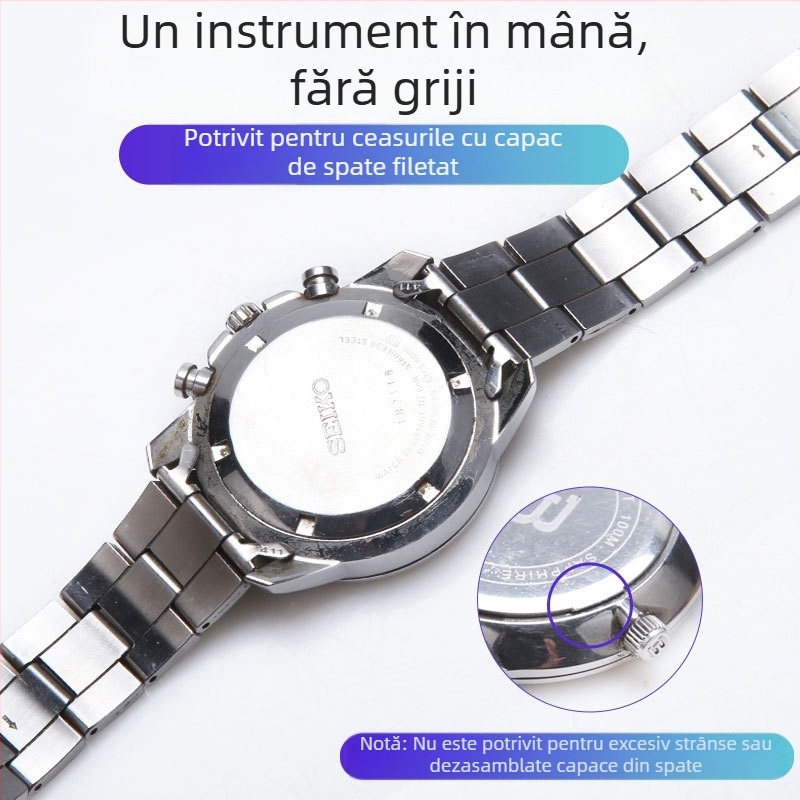 Set de instrumente pentru deschiderea capacului din spate al ceasului, pentru înlocuirea bateriei – unealtă de demontare, Syntek, kit 1/3