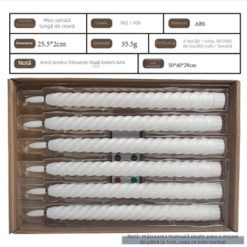 Lampă LED electronică pe tijă lungă, telecomandă, formă spirală, corp din plastic (telecomandă, LED, tijă lungă, formă spirală)