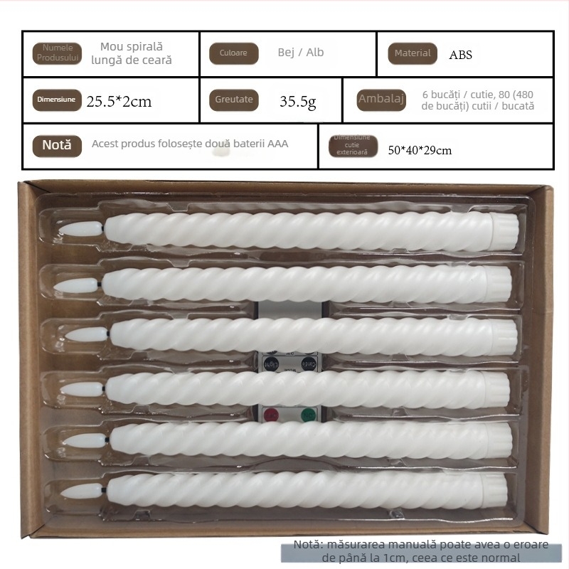 Lampă LED electronică pe tijă lungă, telecomandă, formă spirală, corp din plastic (telecomandă, LED, tijă lungă, formă spirală)