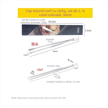 Set clipsuri pentru grătar și pensete din oțel inoxidabil 430 — anti-alunecare, rezistență la temperaturi înalte, anticoroziune