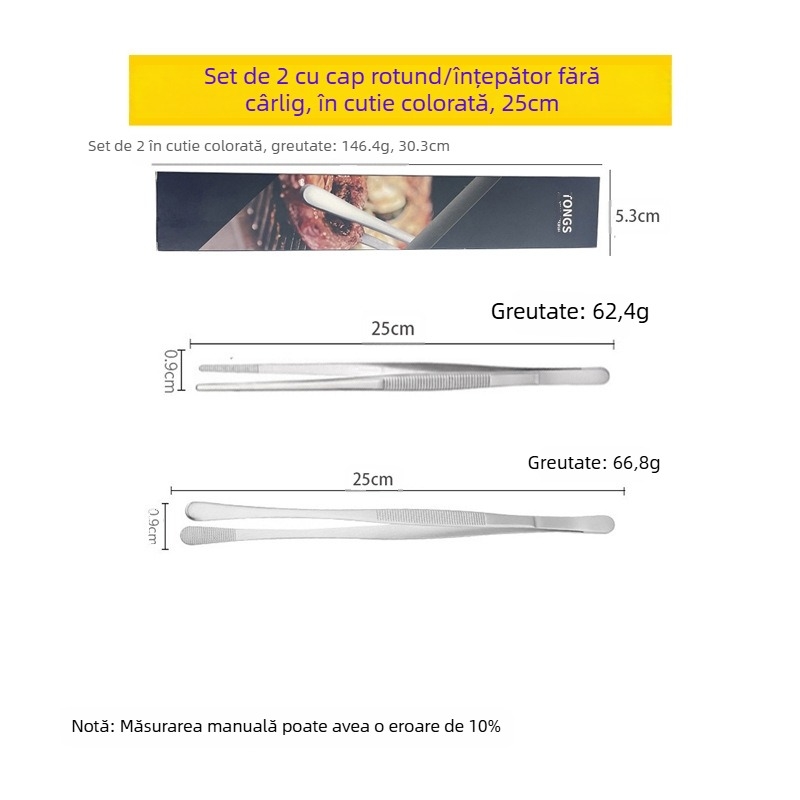 Set clipsuri pentru grătar și pensete din oțel inoxidabil 430 — anti-alunecare, rezistență la temperaturi înalte, anticoroziune