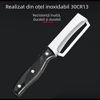 Huazhong Curățător de fructe și legume multifuncțional — lamă din oțel inoxidabil, mâner PP, pentru fructe și legume, cuțit pentru ananas
