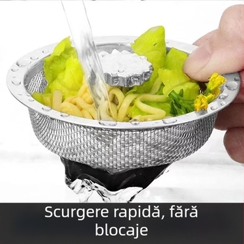 Filtru de chiuvetă din oțel inoxidabil — universal, design modern minimalist, cod HQ