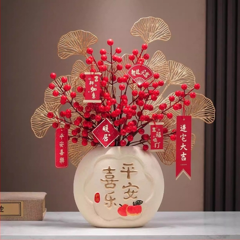 Ornament ceramic pentru living – decor pentru dulapul de TV, stil chinezesc nou, marca Era of trillium