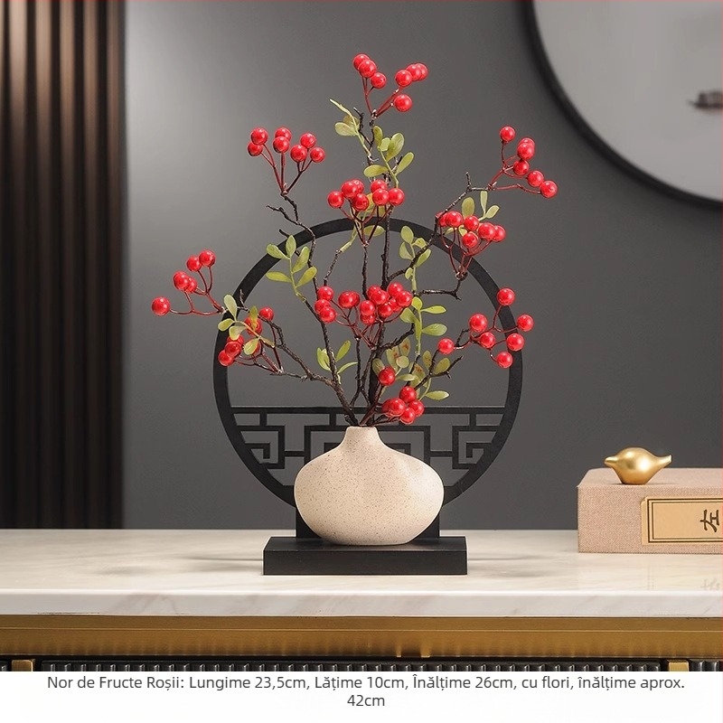 Ornament ceramic pentru living – decor pentru dulapul de TV, stil chinezesc nou, marca Era of trillium