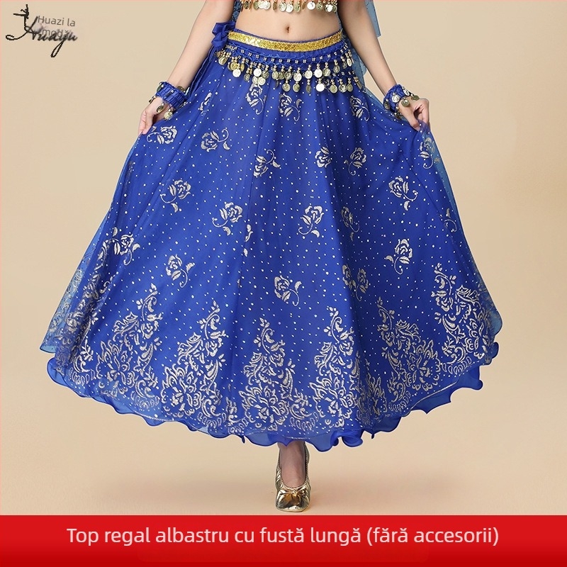 Huayu Costum de belly dance pentru femei — 120D chiffon + voal floral, material principal: nailon, lansare vară 2024
