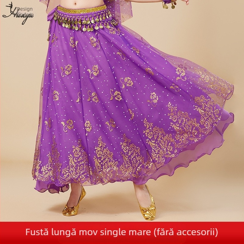 Huayu Costum de belly dance pentru femei — 120D chiffon + voal floral, material principal: nailon, lansare vară 2024