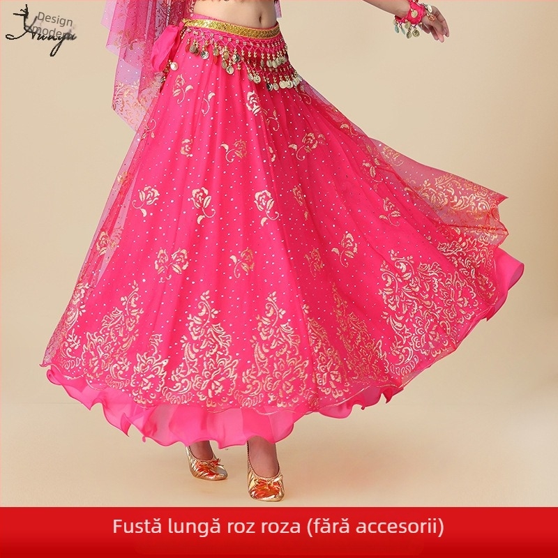 Huayu Costum de belly dance pentru femei — 120D chiffon + voal floral, material principal: nailon, lansare vară 2024