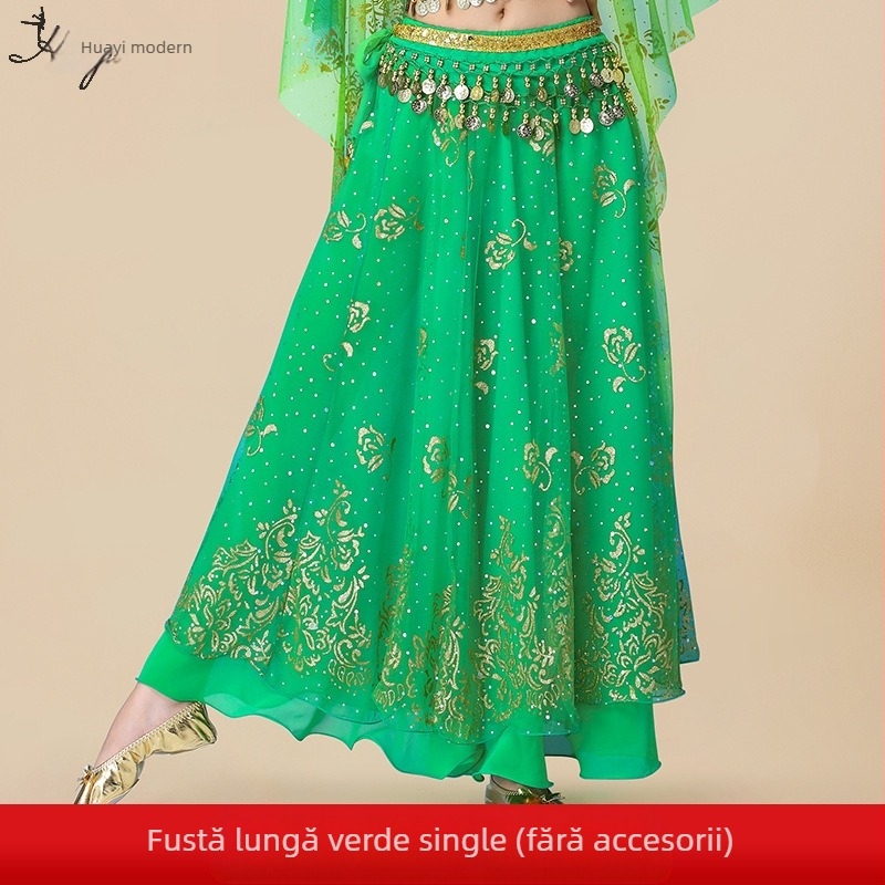 Huayu Costum de belly dance pentru femei — 120D chiffon + voal floral, material principal: nailon, lansare vară 2024