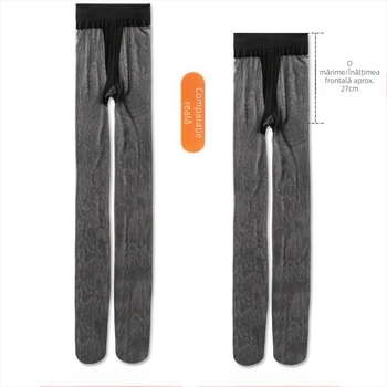 Șosete negre pentru femei, lungi, ediție extinsă, ultra-subțiri 0D denier, mărime până la 180 cm