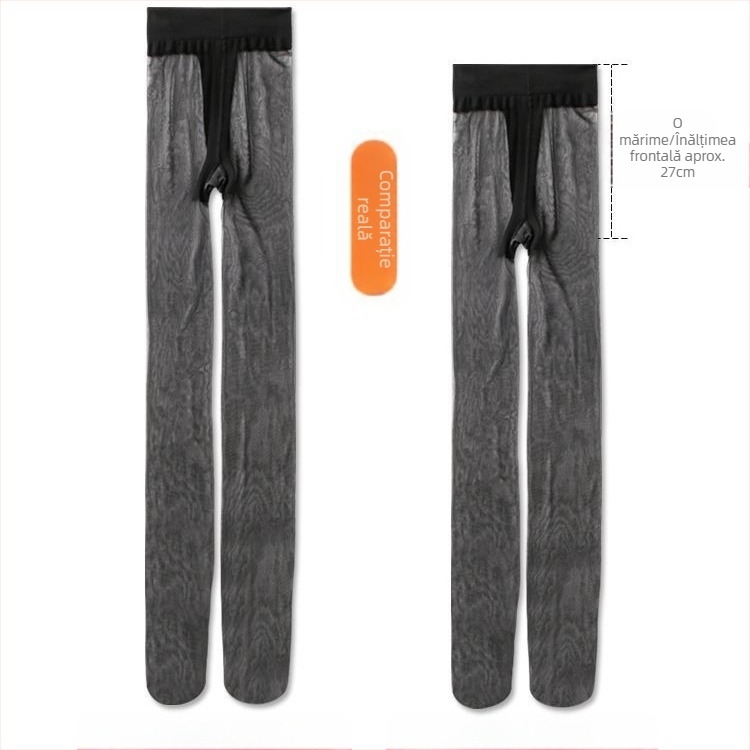 Șosete negre pentru femei, lungi, ediție extinsă, ultra-subțiri 0D denier, mărime până la 180 cm