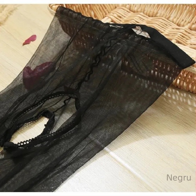 Dresuri cu chilot deschis, ultra-subțiri, transparente, 0D denier