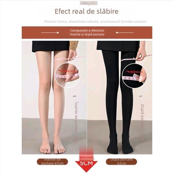 Colanți damă din nylon cu microcompresie pentru modelarea picioarelor, invizibili, ridicare fesieri, model solid, grosime medie