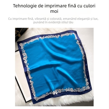 Șal mic pătrat din mătase - 100% mătase, țesătură warp-knitted, origine Zhejiang, vară 2022