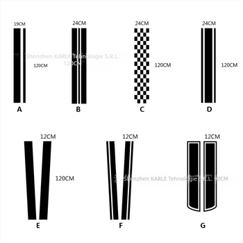 Decal capot PVC pentru mașină — bandă autoadezivă lungă pentru linia ușilor, lungime și lățime personalizabile