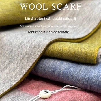 Fular - Stil de designer, ediție îngustă, 100% lână, menține căldura, design original, iarnă 2024