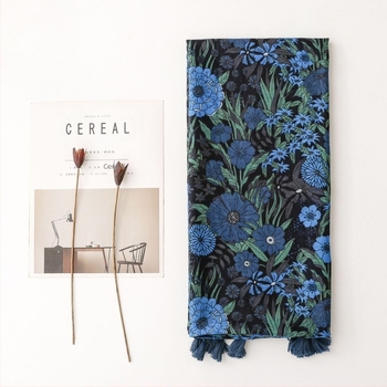 Șal cu imprimeu floral etnic vintage, țesătură simplă; cald, potrivit pentru toate anotimpurile, 100% poliester