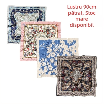 LOVOSME eșarfă pătrată, mătase sintetică, stil pastoral, proaspătă și dulce, accesoriu de vară