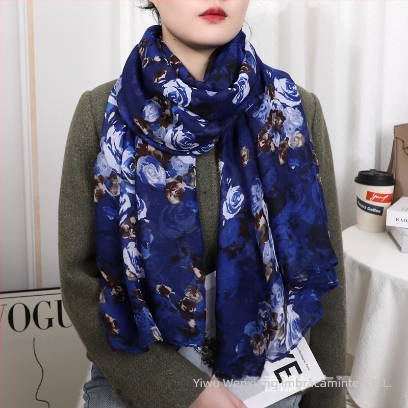 Șal din Bali yarn, moale la atingere, tricot simplu, potrivit pentru iarnă, stil elegant și versatil