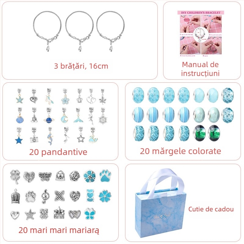 Set de brățări pentru copii – aliaj, electroplatare, HOMHUL/Heng Mei Huang TZ-04