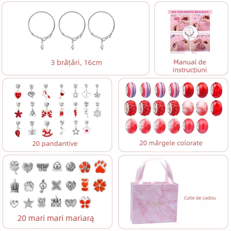 Set de brățări pentru copii – aliaj, electroplatare, HOMHUL/Heng Mei Huang TZ-04