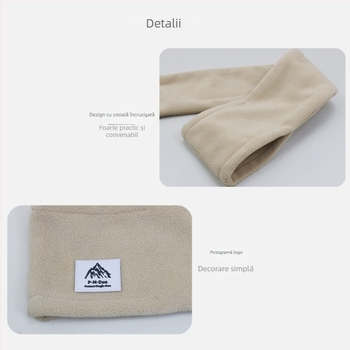 P·M·Duo eșarfă fleece pentru bărbați, guler de iarnă, polar fleece, poliester, tricotat