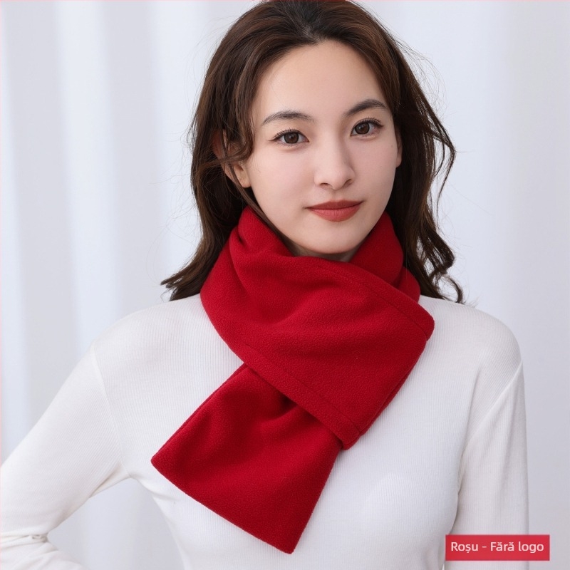 P·M·Duo eșarfă fleece pentru bărbați, guler de iarnă, polar fleece, poliester, tricotat