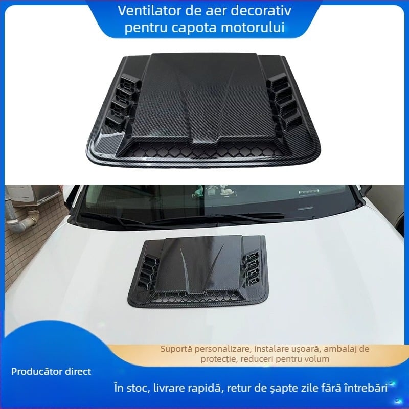 Gură de aer falsă pentru capota mașinii — decorativă, ABS, montaj cu bandă adezivă