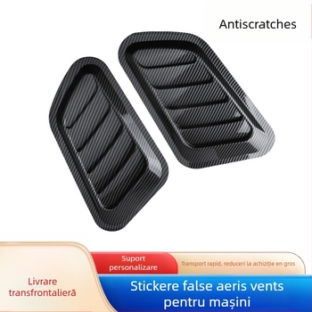 Autocolant ABS pentru orificiul de aer al mașinii, autoadeziv, aspect fibră de carbon