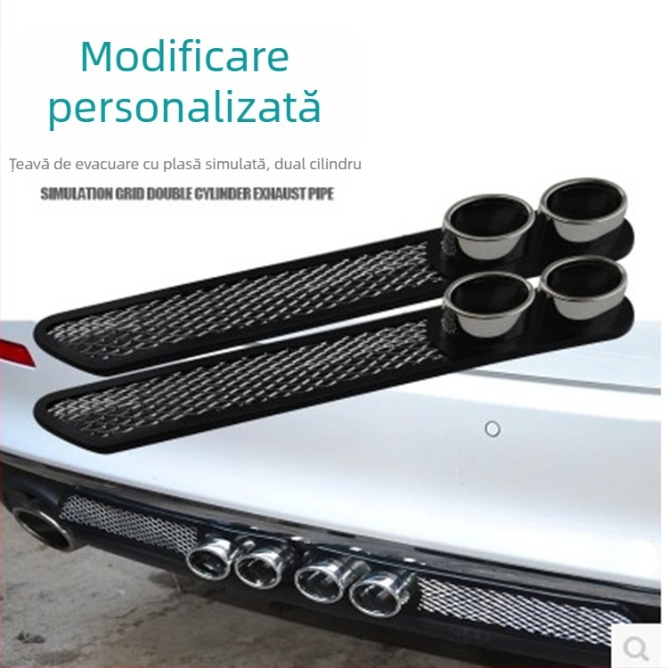 Ventil decorativ spate pentru mașină – țeavă de eșapament fals, simulare, material din folie, autoadeziv, personalizabil