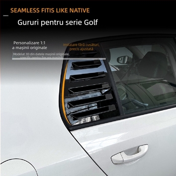 AMP-Z Autocolant pentru caroserie pentru Volkswagen Golf GTI Mk6/Mk7/Mk8 – Textură carbon pian negru, Montaj adeziv