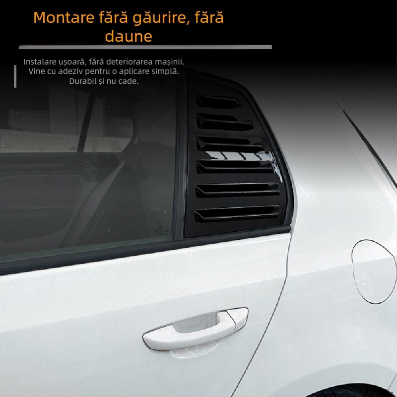 AMP-Z Autocolant pentru caroserie pentru Volkswagen Golf GTI Mk6/Mk7/Mk8 – Textură carbon pian negru, Montaj adeziv