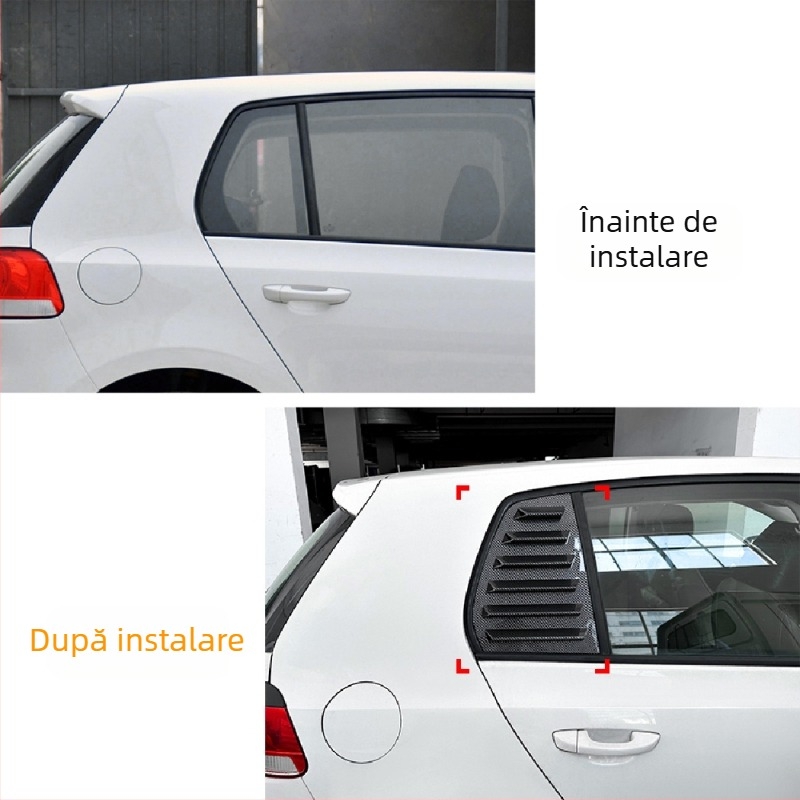 AMP-Z Autocolant pentru caroserie pentru Volkswagen Golf GTI Mk6/Mk7/Mk8 – Textură carbon pian negru, Montaj adeziv