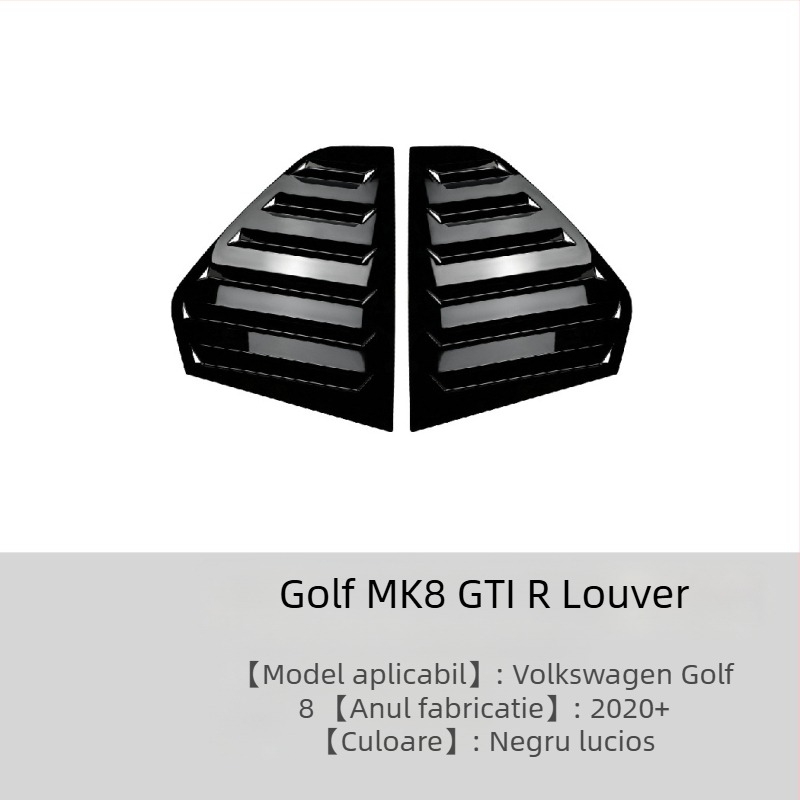 AMP-Z Autocolant pentru caroserie pentru Volkswagen Golf GTI Mk6/Mk7/Mk8 – Textură carbon pian negru, Montaj adeziv