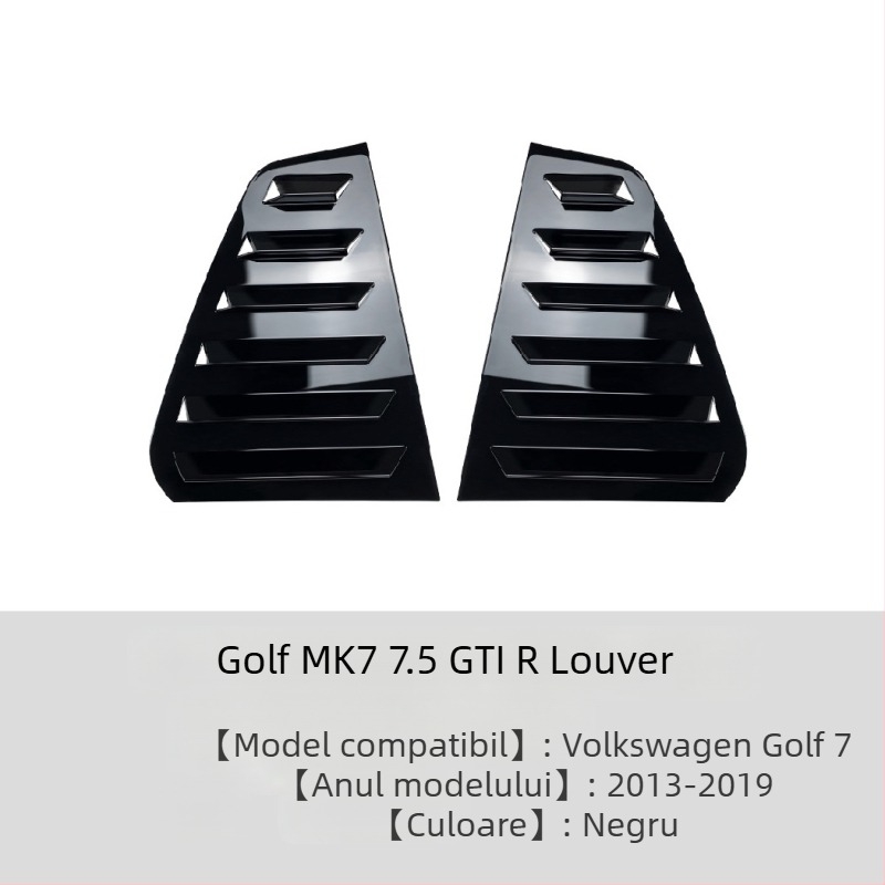 AMP-Z Autocolant pentru caroserie pentru Volkswagen Golf GTI Mk6/Mk7/Mk8 – Textură carbon pian negru, Montaj adeziv