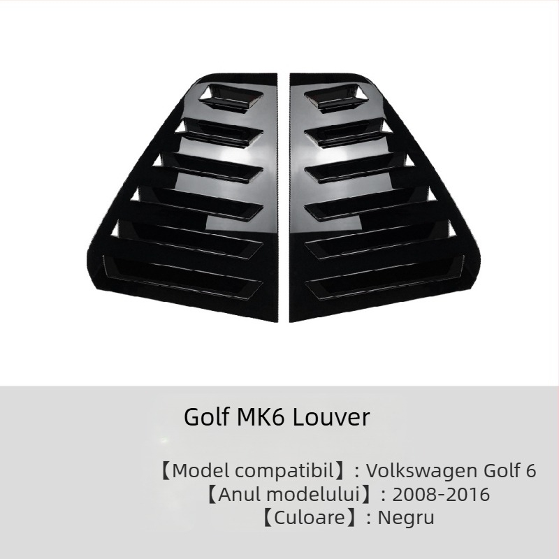 AMP-Z Autocolant pentru caroserie pentru Volkswagen Golf GTI Mk6/Mk7/Mk8 – Textură carbon pian negru, Montaj adeziv