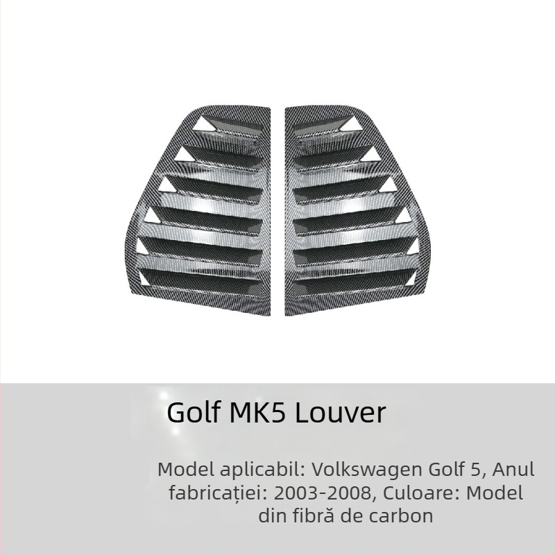 AMP-Z Autocolant pentru caroserie pentru Volkswagen Golf GTI Mk6/Mk7/Mk8 – Textură carbon pian negru, Montaj adeziv