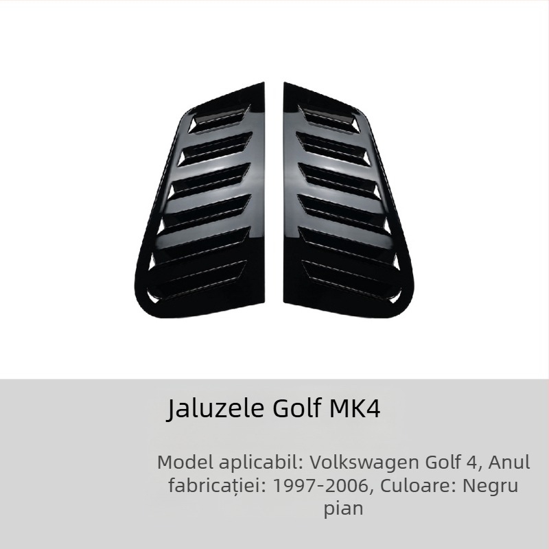 AMP-Z Autocolant pentru caroserie pentru Volkswagen Golf GTI Mk6/Mk7/Mk8 – Textură carbon pian negru, Montaj adeziv