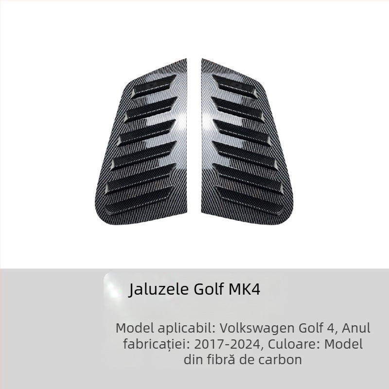 AMP-Z Autocolant pentru caroserie pentru Volkswagen Golf GTI Mk6/Mk7/Mk8 – Textură carbon pian negru, Montaj adeziv