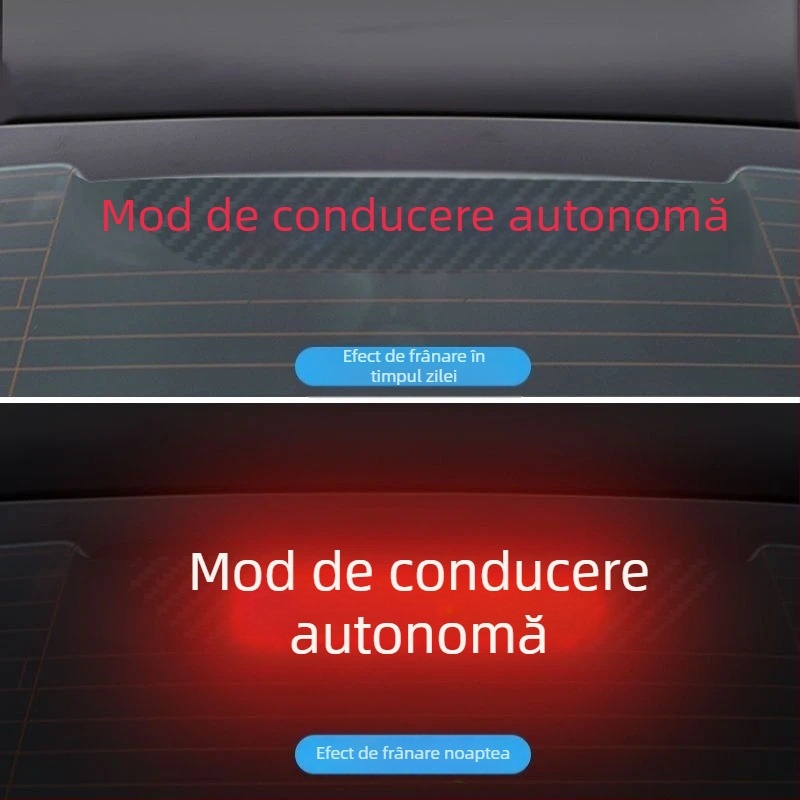 Sticker pentru lumină de mașină Tesla Model 3/Y, cu textură fibră de carbon, imitatie fibră de carbon, montaj cu ventuză, personalizabil