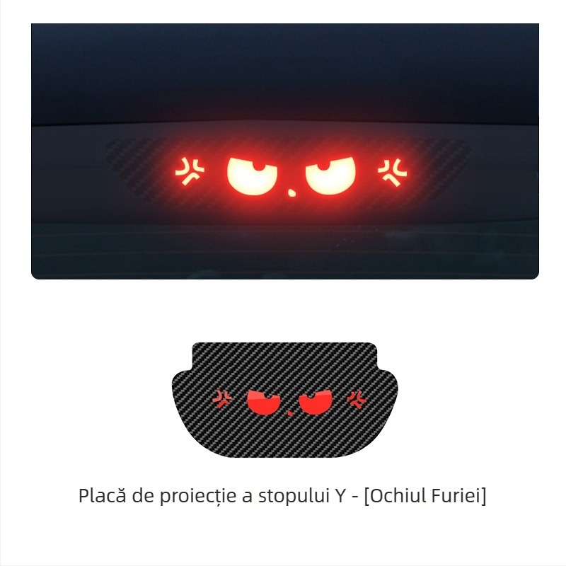 Sticker pentru lumină de mașină Tesla Model 3/Y, cu textură fibră de carbon, imitatie fibră de carbon, montaj cu ventuză, personalizabil