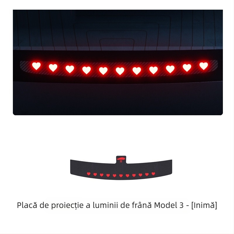 Sticker pentru lumină de mașină Tesla Model 3/Y, cu textură fibră de carbon, imitatie fibră de carbon, montaj cu ventuză, personalizabil