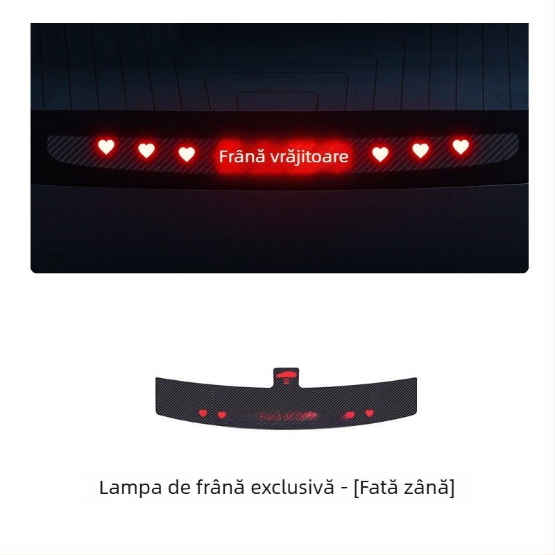 Sticker pentru lumină de mașină Tesla Model 3/Y, cu textură fibră de carbon, imitatie fibră de carbon, montaj cu ventuză, personalizabil