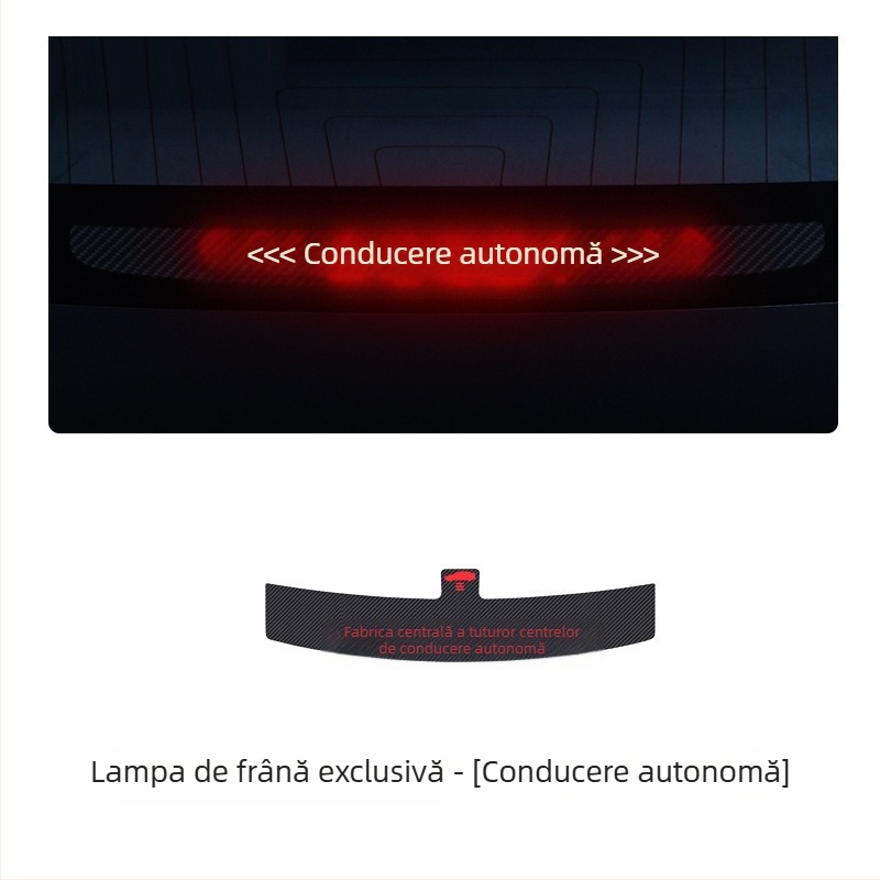 Sticker pentru lumină de mașină Tesla Model 3/Y, cu textură fibră de carbon, imitatie fibră de carbon, montaj cu ventuză, personalizabil