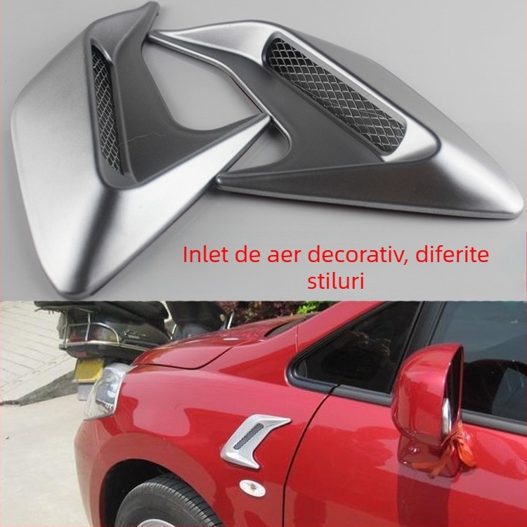 Autocolant decorativ pentru caroserie, inspirat de branhii de rechin, pentru prizele de aer ale mașinii – autoadeziv, procesare personalizabilă