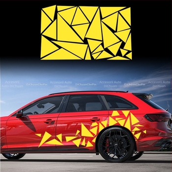Kasusi autocolant pentru caroserie triunghiular geometric, cu adeziv – decal DIY