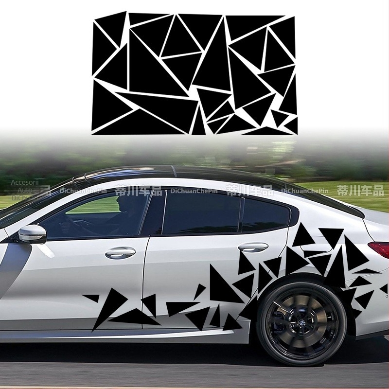 Kasusi autocolant pentru caroserie triunghiular geometric, cu adeziv – decal DIY