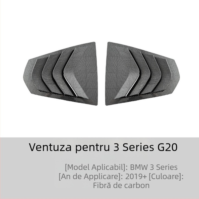 Sticker pentru caroserie BMW 3 Series E90/F30/G20, AMP-Z ABS, model fibră de carbon, instalare cu bandă adezivă