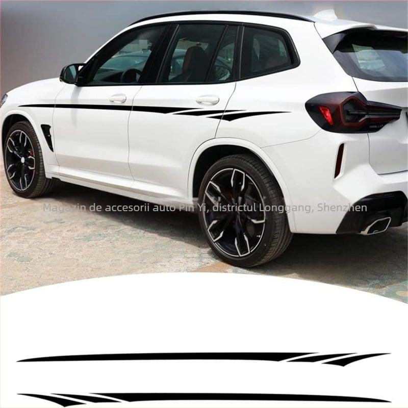 Autocolant auto pe caroserie din vinil cu model sport de curse; material: autocolant, tip: autocolant pentru caroserie, montaj: lipire